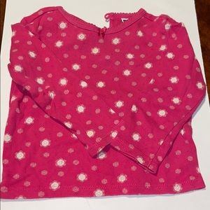 Pink Long Sleeve Shirt with Snowflakes